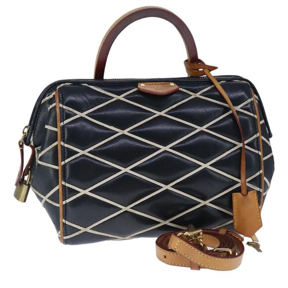 LOUIS VUITTON Maltage Line Dock BB Hand Bag Lamb Skin Black M50011 - Picture 1 of 16